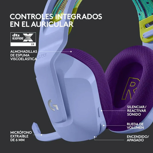 Logitech G733 Auriculares Gaming Inalámbricos Negros